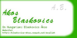 akos blaskovics business card