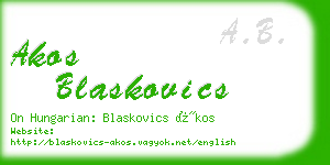 akos blaskovics business card